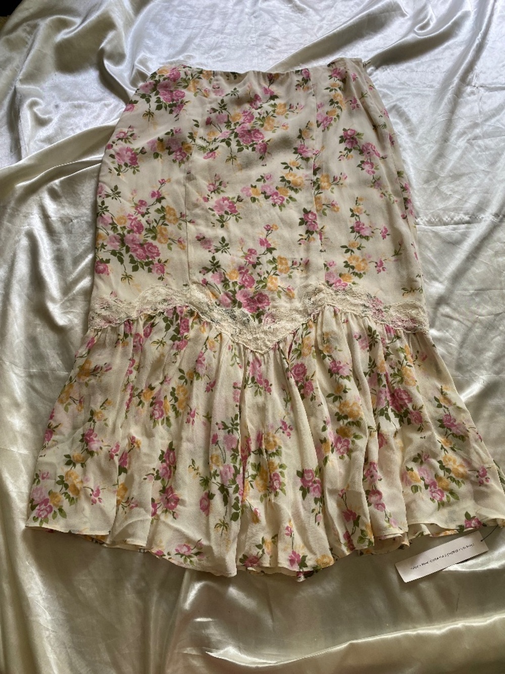 NWT Reformation Sarita Midi Skirt Cream Floral Lace Size 10